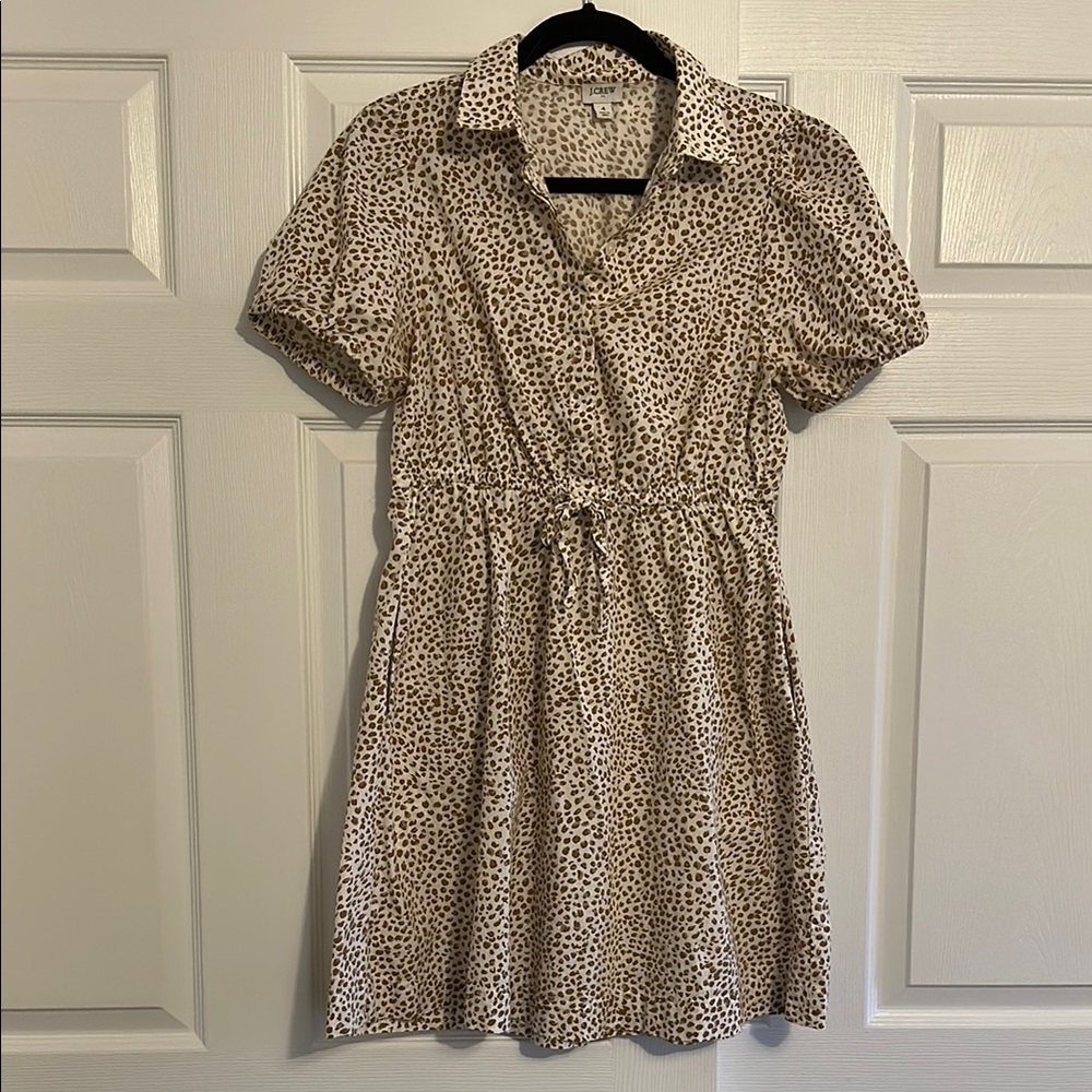 JCrew Leopard Print Short Sleeve Dress